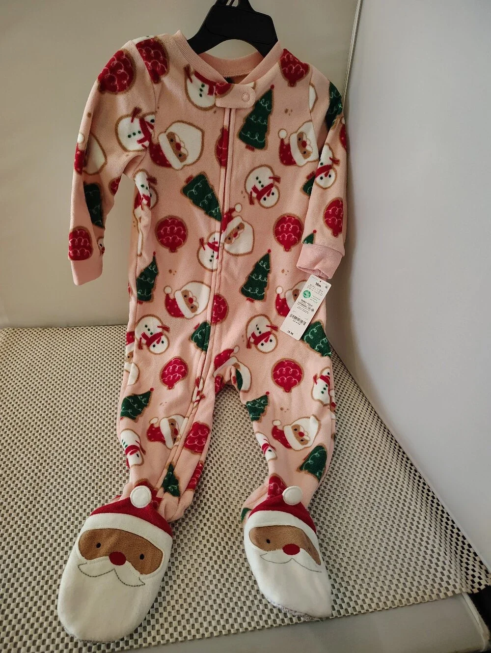 Carter's Child of Mine Size 18m Toddler Christmas One-Piece Pajamas Pink